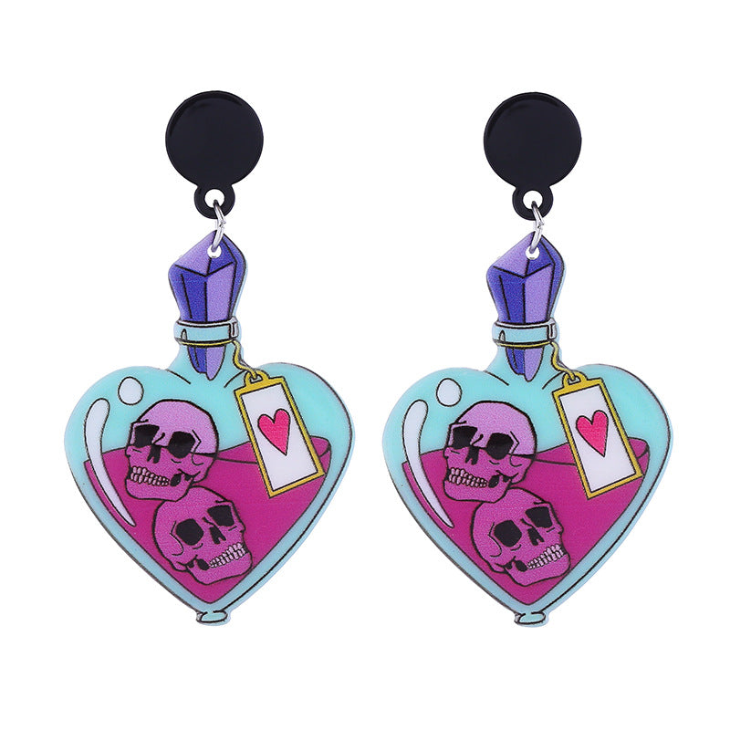Wholesale Halloween cute funny long-legged witch ear Acrylic earrings